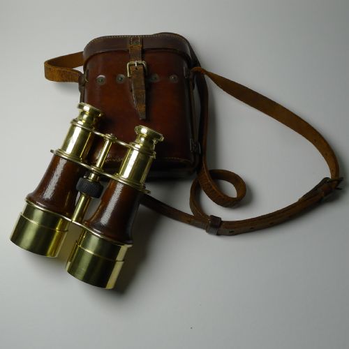 Ww1 Issued Antique French Binoculars Signed L. Petit, Paris