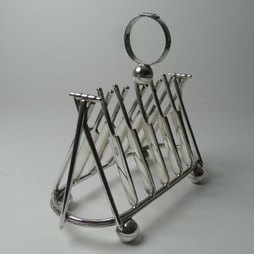 Rare Silver Plated Cricket Toast Rack - Reg. 1872