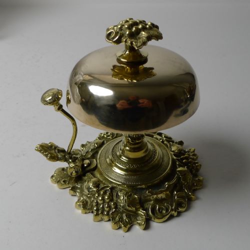 Antique English Polished Brass Counter / Desk Bell C.1890