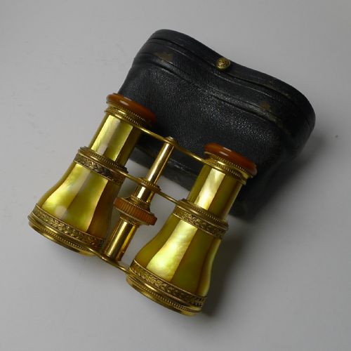 Rare French Lemaire, Paris Opera Glasses - Golden Mother of Pearl