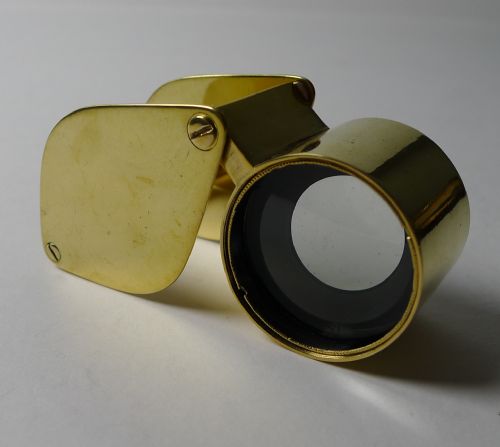Large Antique English Folding Coddington Magnifying Glass C.1900