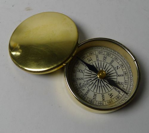 Antique English Brass Cased Compass C.1920