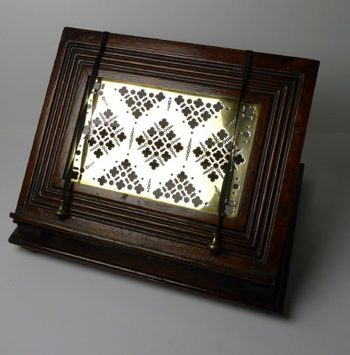 Antique English Oak & Brass Book Rest / Lectern C.1880