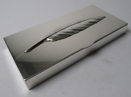 French Silver Plated Modernist Box by Deschamps Freres, Paris C.1950