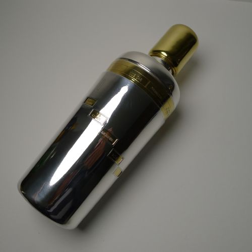 fig 1. Vintage Italian Silver & Gold Plated Recipe / Menu Cocktail Shaker
