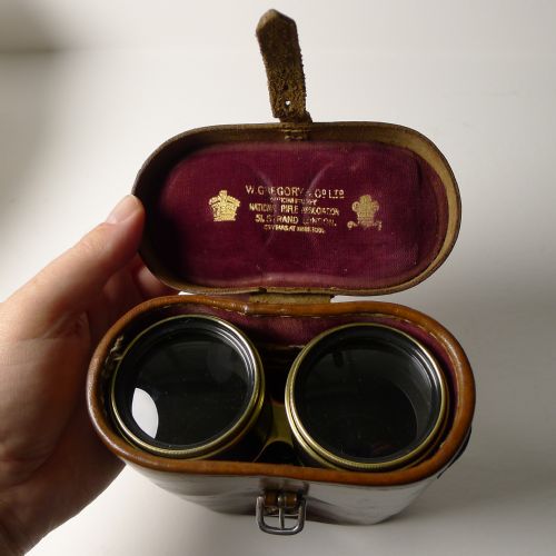 fig 1. Fine Pair Cased Binoculars by W Gregory & Co. Ltd. - N.R.A.