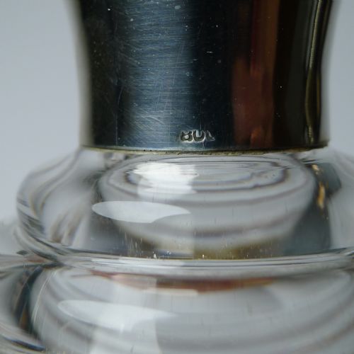 MOSER GLASS 800 SILVER LIQUEUR DECANTER AND SIX SHOT GLASSES - ADDITIONAL PHOTO 1