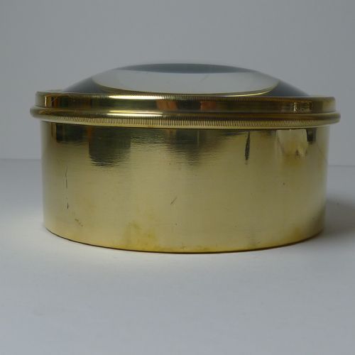 fig 1. Large English Antique Brass Desk Magnifying Glass / Paperweight c.1910