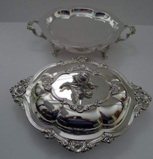 fig 1. Grand Elkington Silver Plate Entree / Chafing Dish - 1853