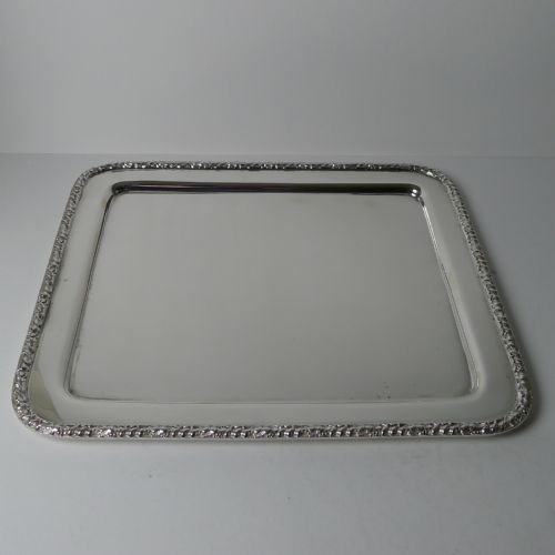 Elegant English Silver Plated Cocktail Tray by Barker Brothers C.1900