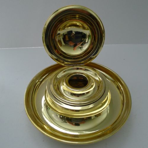RARE MAMMOTH ENGLISH VICTORIAN NOVELTY INKWELL OWL WITH GLASS EYES C1880 - ADDITIONAL PHOTO 4