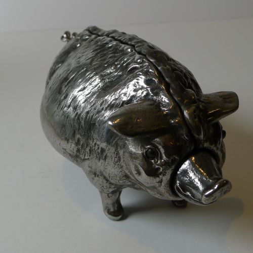 RARE POLISHED PIG HOG MECHANICAL BELL C1890 - ADDITIONAL PHOTO 1
