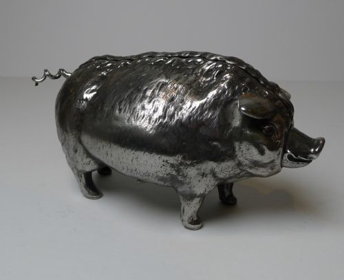 RARE POLISHED PIG HOG MECHANICAL BELL C1890 - ADDITIONAL PHOTO 2