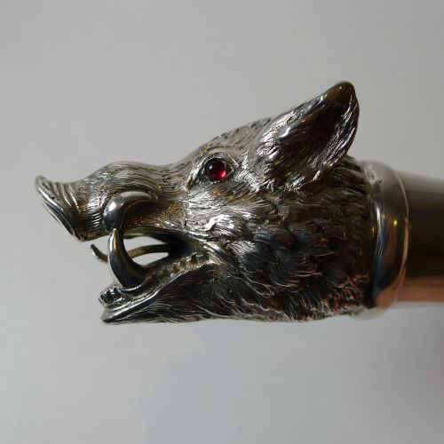 RARE ANTIQUE NOVELTY STERLING SILVER CIGAR CUTTER 1899 - ADDITIONAL PHOTO 3