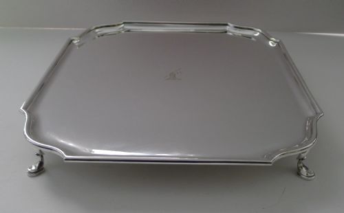 fig 1. Grand Large Victorian Square Footed Salver / Tray c.1860