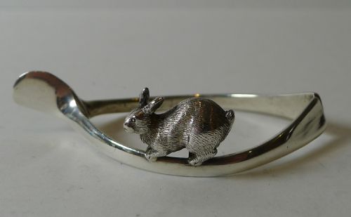 Antique English Sterling Silver Napkin Ring - Rabbit