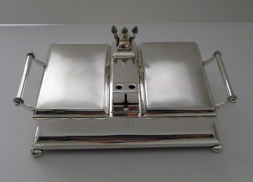 EXCEPTIONAL SILVER CIGAR BOX SMOKING COMPENDIUM BY MAPPIN WEBB - ADDITIONAL PHOTO 1