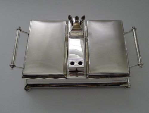 EXCEPTIONAL SILVER CIGAR BOX SMOKING COMPENDIUM BY MAPPIN WEBB - ADDITIONAL PHOTO 2