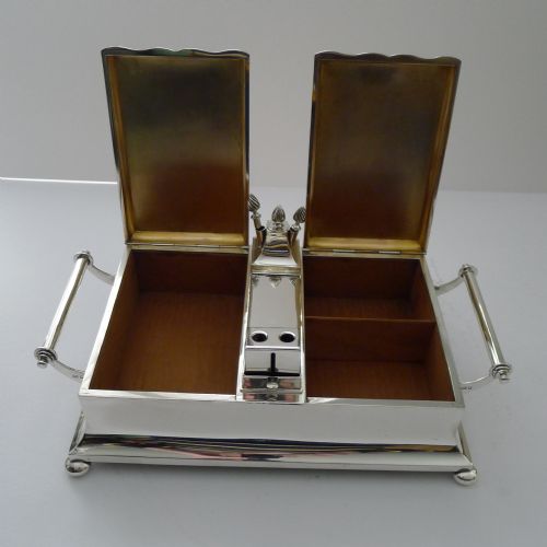EXCEPTIONAL SILVER CIGAR BOX SMOKING COMPENDIUM BY MAPPIN WEBB - ADDITIONAL PHOTO 6