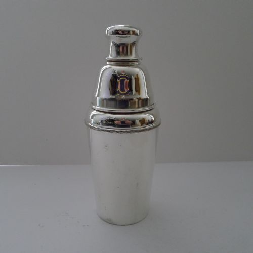 English Art Deco Silver Plated Cocktail Shaker by Barker Ellis C.1940
