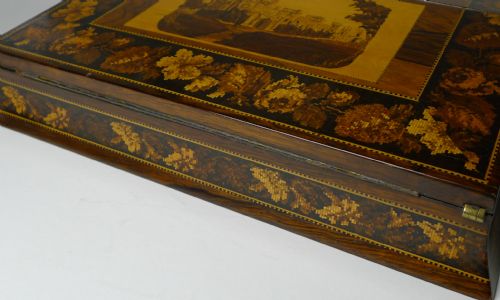 fig 3. Fine Tunbridge Ware Writing Box / Lap Desk - Eridge Castle c.1870