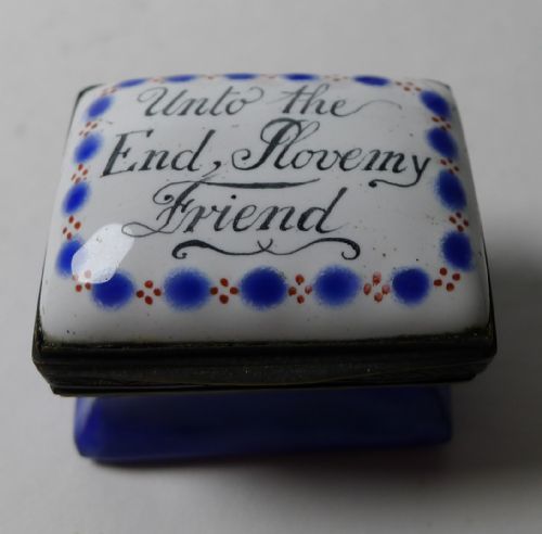 18th Century Antique Bilston Enamel Patch Box C.1760