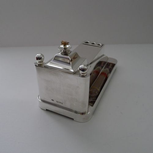 RARE ENGLISH VICTORIAN SILVER CIGAR COMPENDIUM ON WHEELS - ADDITIONAL PHOTO 3