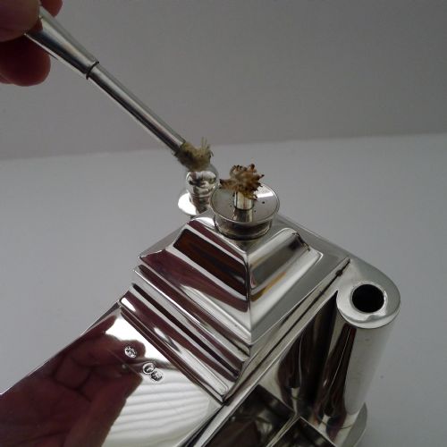 RARE ENGLISH VICTORIAN SILVER CIGAR COMPENDIUM ON WHEELS - ADDITIONAL PHOTO 8