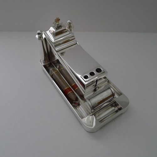 RARE ENGLISH VICTORIAN SILVER CIGAR COMPENDIUM ON WHEELS - ADDITIONAL PHOTO 10