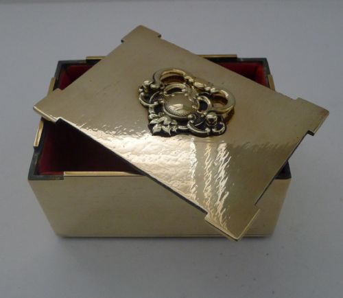 ANTIQUE FRENCH CAST BRASS JEWELLERY BOX CASKET C1900