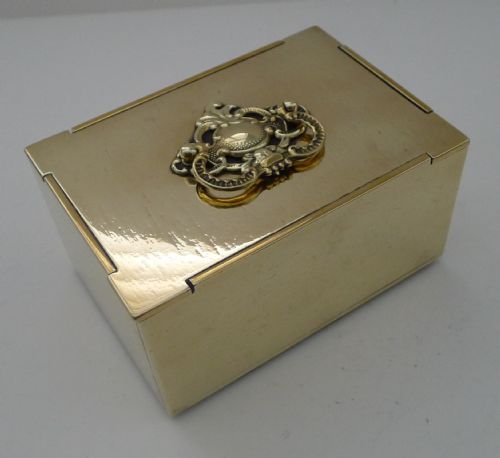 ANTIQUE FRENCH CAST BRASS JEWELLERY BOX CASKET C1900 - ADDITIONAL PHOTO 4