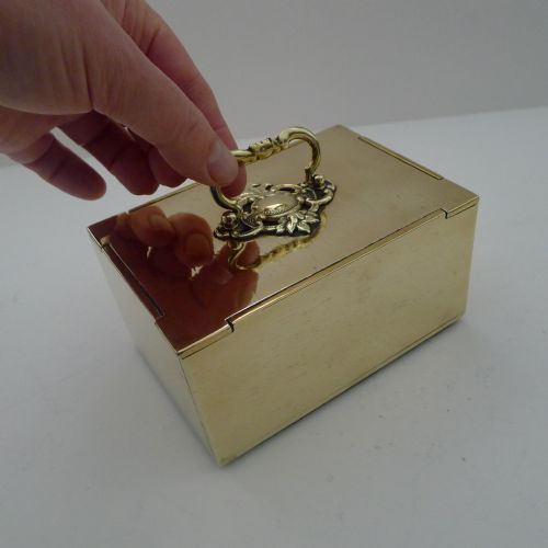 ANTIQUE FRENCH CAST BRASS JEWELLERY BOX CASKET C1900 - ADDITIONAL PHOTO 5