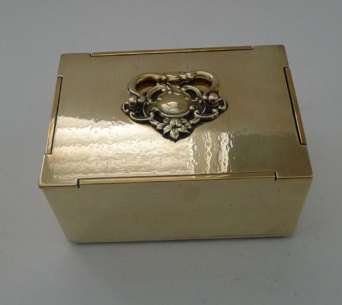 ANTIQUE FRENCH CAST BRASS JEWELLERY BOX CASKET C1900 - ADDITIONAL PHOTO 6