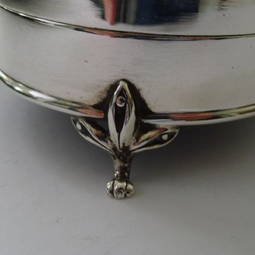 ANTIQUE ENGLISH STERLING SILVER JEWELLERY BOX 1918 - ADDITIONAL PHOTO 3
