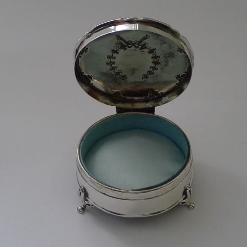 ANTIQUE ENGLISH STERLING SILVER JEWELLERY BOX 1918 - ADDITIONAL PHOTO 6
