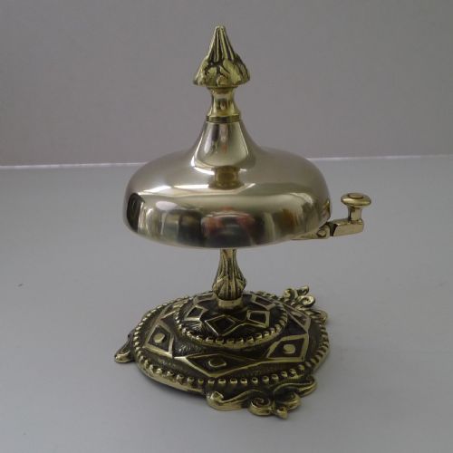 Antique English Polished Brass Counter / Desk Bell C.1890