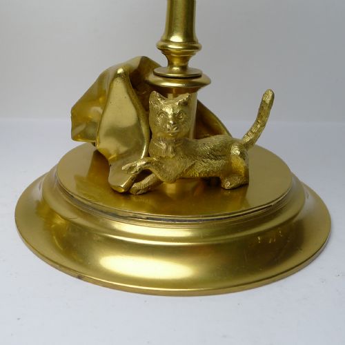 PLAYING CATS OR KITTENS GILDED BRONZE DESK SET C1890 - ADDITIONAL PHOTO 2