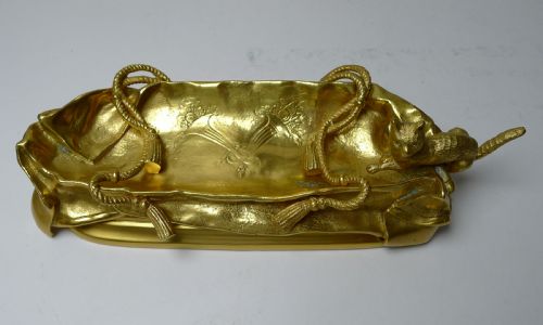 PLAYING CATS OR KITTENS GILDED BRONZE DESK SET C1890 - ADDITIONAL PHOTO 7