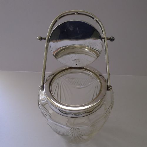 STRIKING AUTOMATED SILVER PLATED AND CUT GLASS BISCUIT BOX - ADDITIONAL PHOTO 8