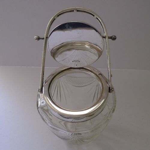 STRIKING AUTOMATED SILVER PLATED AND CUT GLASS BISCUIT BOX - ADDITIONAL PHOTO 9