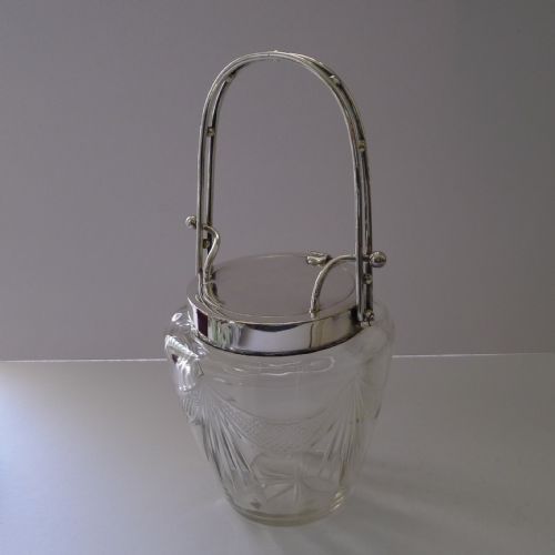 STRIKING AUTOMATED SILVER PLATED AND CUT GLASS BISCUIT BOX - ADDITIONAL PHOTO 10