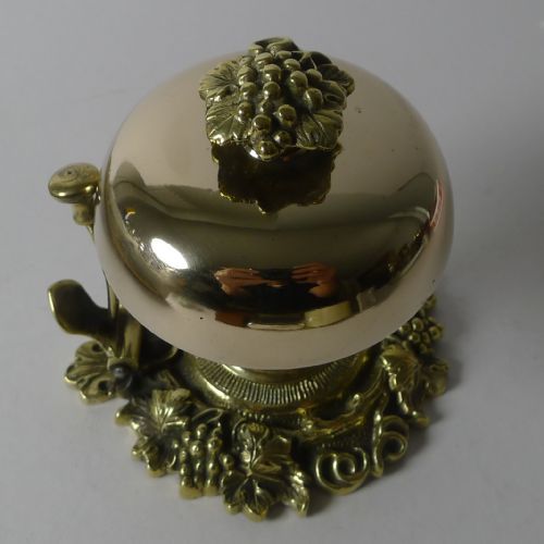 ANTIQUE ENGLISH POLISHED BRASS COUNTER DESK BELL C1890 - ADDITIONAL PHOTO 1