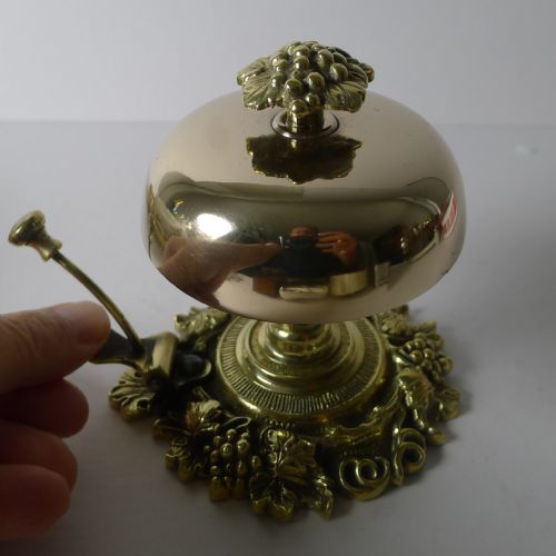 ANTIQUE ENGLISH POLISHED BRASS COUNTER DESK BELL C1890 - ADDITIONAL PHOTO 3