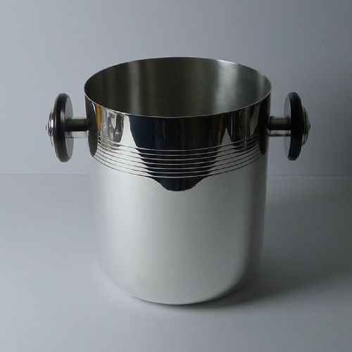 RARE FRENCH CHRISTOFLE ART DECO CHAMPAGNE BUCKET WINE COOLER C1940 - ADDITIONAL PHOTO 4