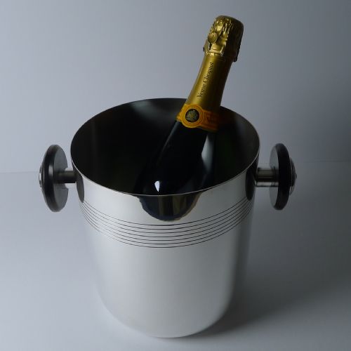 RARE FRENCH CHRISTOFLE ART DECO CHAMPAGNE BUCKET WINE COOLER C1940 - ADDITIONAL PHOTO 7