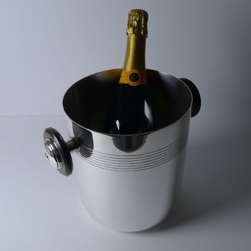 RARE FRENCH CHRISTOFLE ART DECO CHAMPAGNE BUCKET WINE COOLER C1940 - ADDITIONAL PHOTO 8