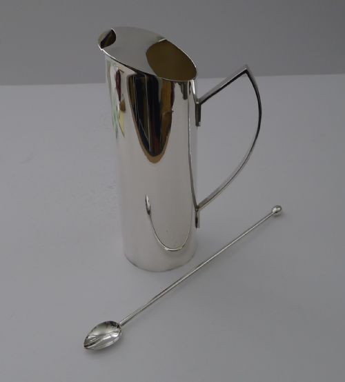Art Deco Martini / Cocktail Jug and Mixing Spoon C.1940
