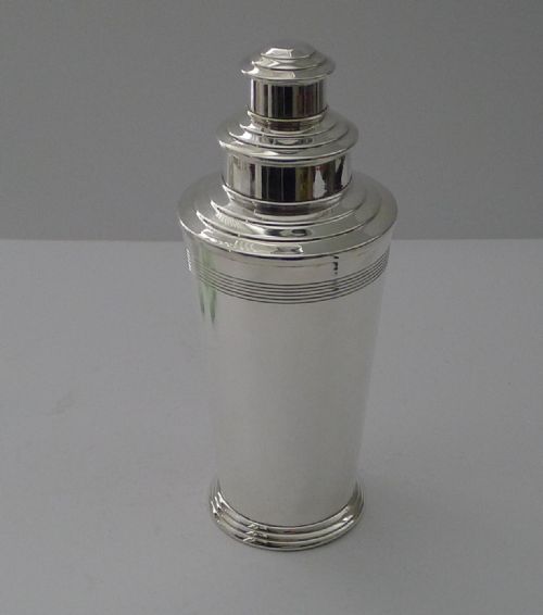 Iconic English Art Deco Cocktail Shaker by Barker Brothers
