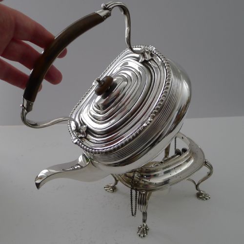 fig 1. Silver Plated Spirit Kettle on Stand - Mappin & Webb