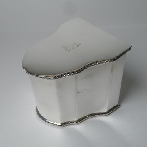 fig 1. Antique English Silver Plated Tea Caddy - Knife Box Shape